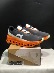 On Cloudmonster Running Shoes Black Orange