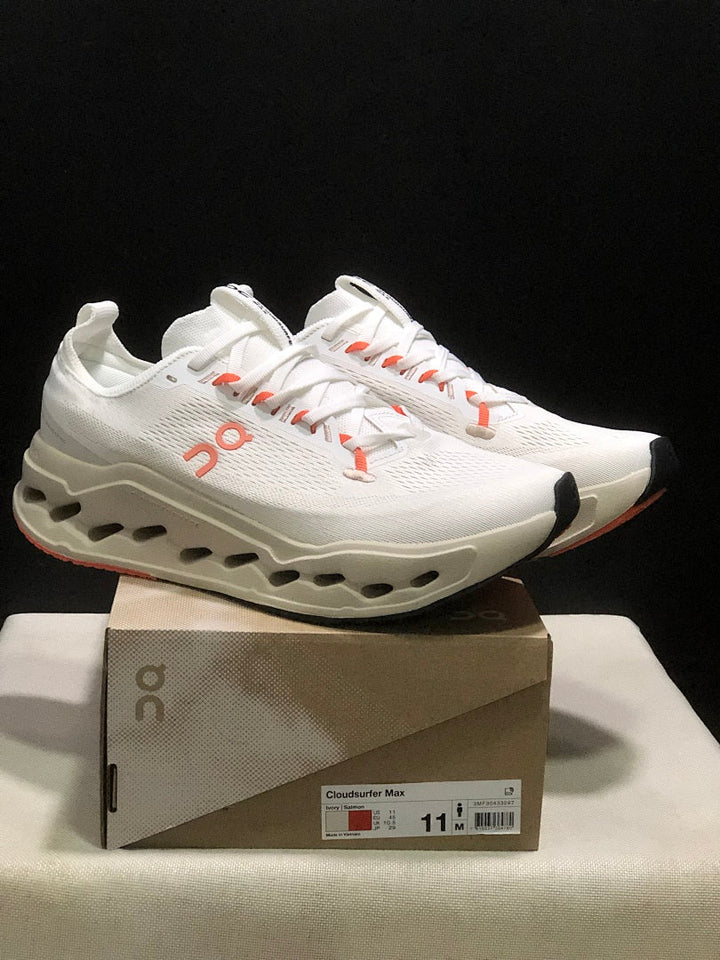 On Cloudsurfer Max Running Shoes Ivory Salmon