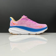 HOKA Clifton 9 Running Shoes, Pink and Blue