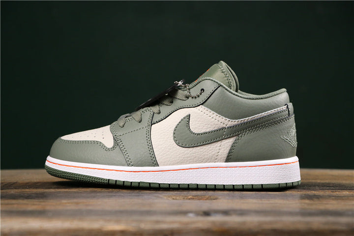 High-Top Sneakers in Sage Green and White