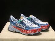 HOKA Speedgoat 6 Trail Running Shoes, Blue and Orange