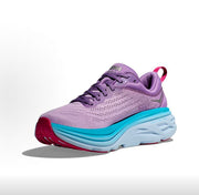 HOKA Bondi 8 Running Sneakers in Purple and Blue