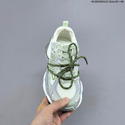 GGCC Low-Top Chunky Sneakers in Green and White