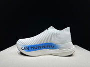 On Cloudboom Strike LS Running Shoes, White and Blue