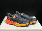 HOKA Speedgoat 5 Trail Running Shoes, Gray and Orange