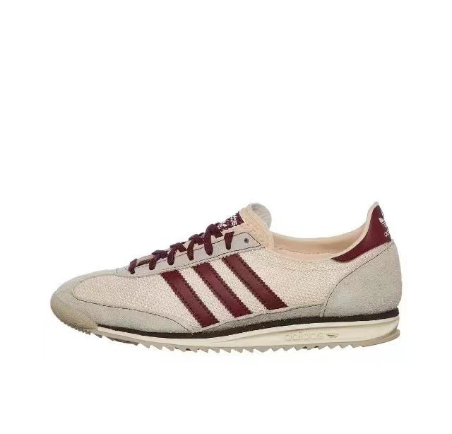 Adidas JI1876 Low-Top Sneakers, Beige and Burgundy