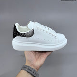 Alexander McQueen Oversized Low-Top Sneakers with Crystal Heel
