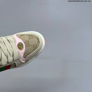 Gucci Screener Low-Top Sneakers in Beige and Pink